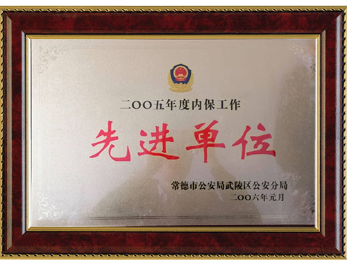 二OO五年度内保工作先进单位